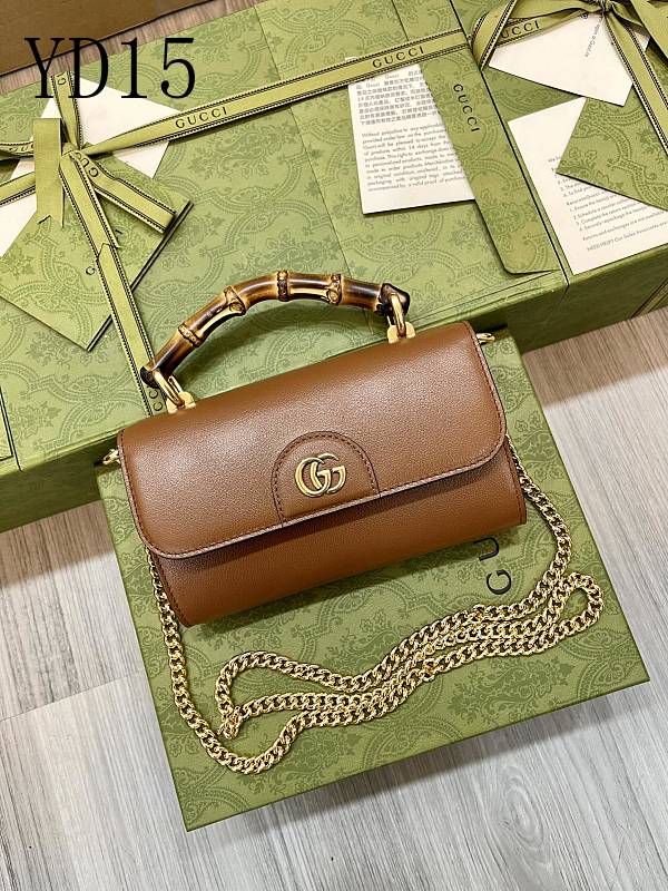 Gucc1 YD1560 Classic Leather Shoulder Bag