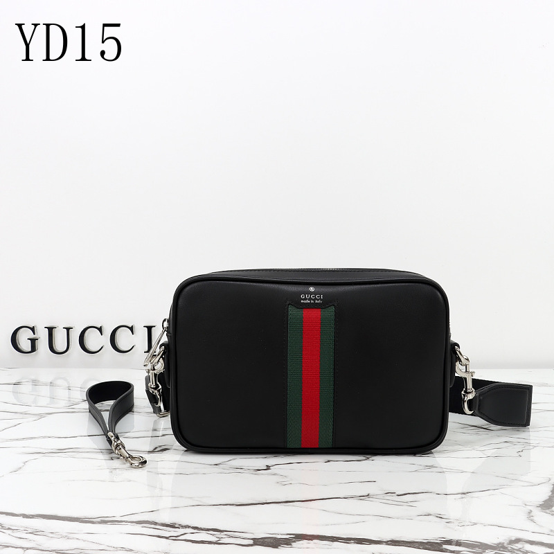 cover-233159997 Gucc1 YD15 Black Leather Crossbody Bag with Web Stripe