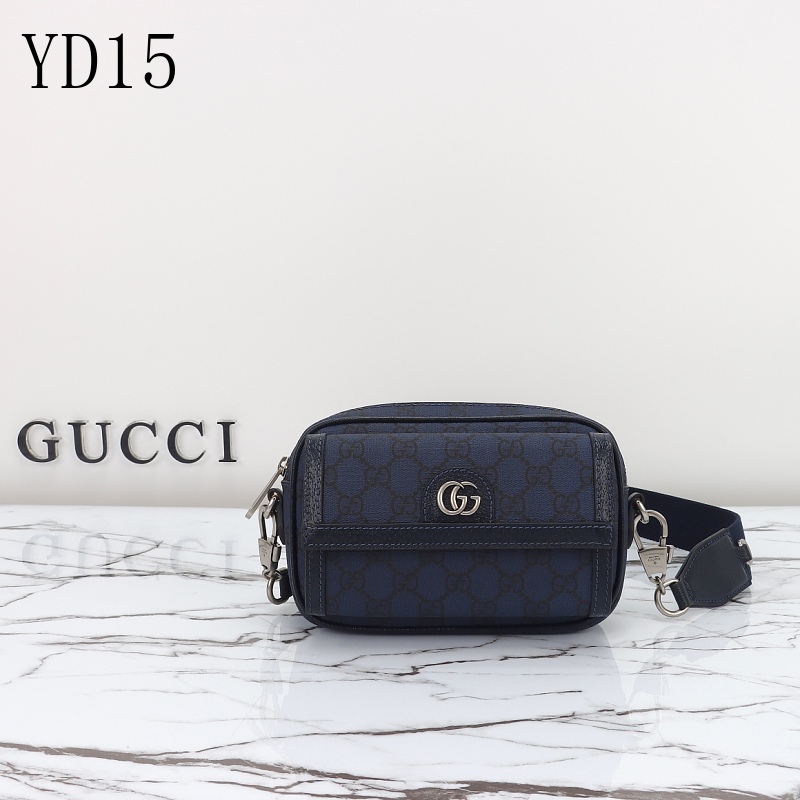 Gucc1 YD15 Crossbody Bag Deep Blue GG Supreme Canvas