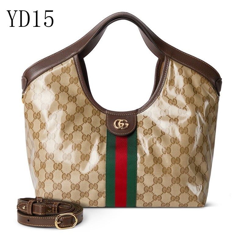 Gucc1 YD15 Tote Bag with GG Supreme Canvas and Web Stripe