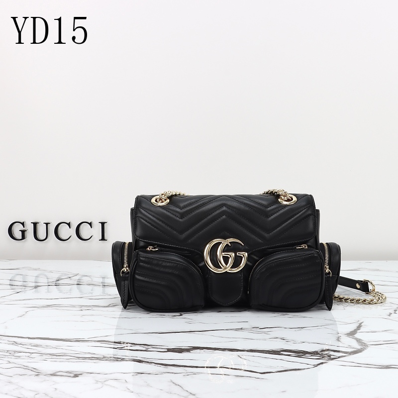 Gucc1 YD15 Quilted Leather Crossbody Bag