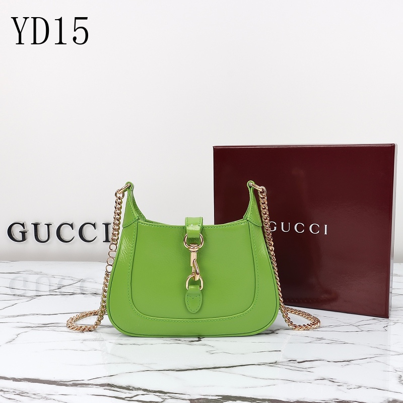 Gucc1 YD1549 Green Patent Leather Shoulder Bag
