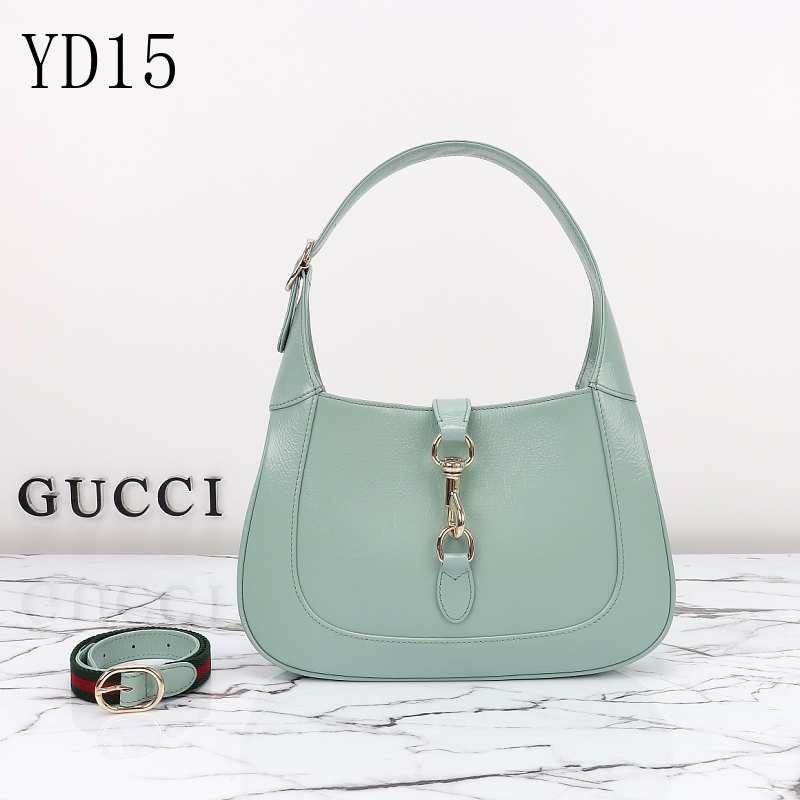 Gucc1 YD1560 Pale Green Patent Leather Shoulder Bag