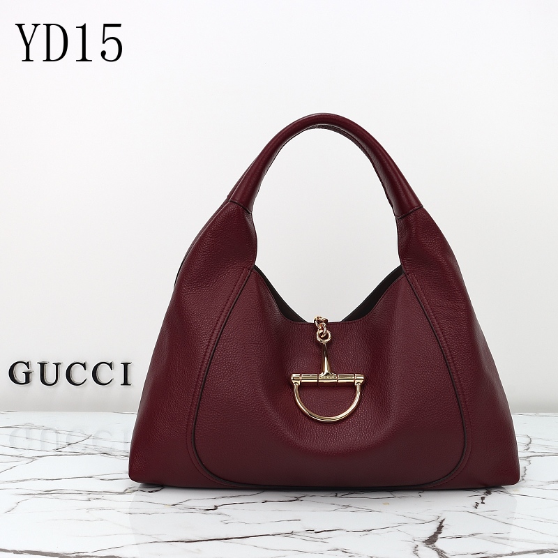 Gucc1 YD15 Tote Bag in Red Calfskin Leather