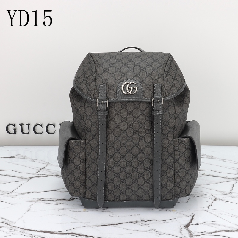Gucc1 YD15 Backpack in Grey Monogram Canvas
