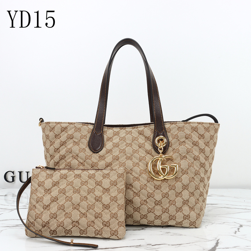 Gucc1 YD15 Tote Bag in Beige GG Supreme Canvas