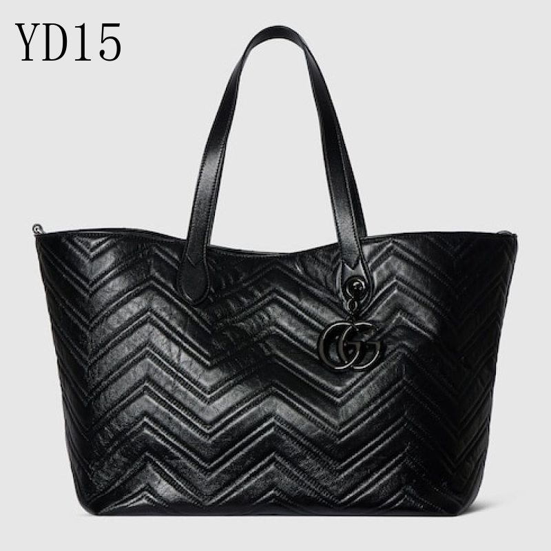 Gucc1 YD1586 Matelasse Leather Tote Bag