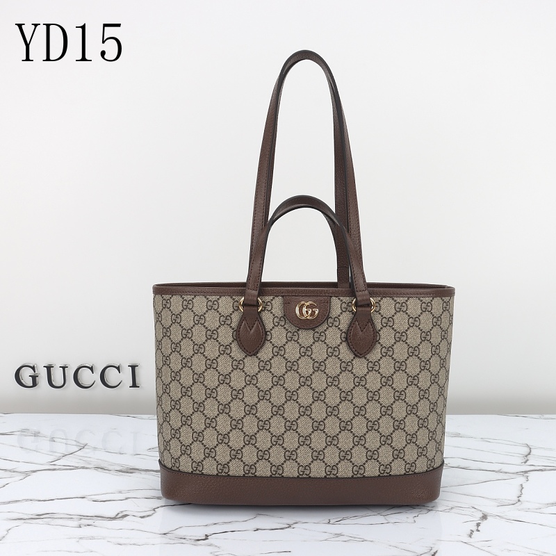 Gucc1 YD15 Tote Bag in GG Canvas and Leather