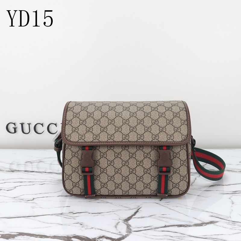 Gucc1 YD15 Crossbody Bag with GG Supreme Canvas and Web Stripe