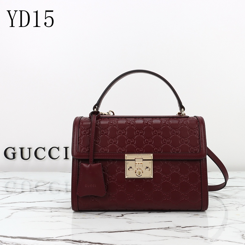 Gucc1 YD1563 Red GG Supreme Leather Shoulder Bag