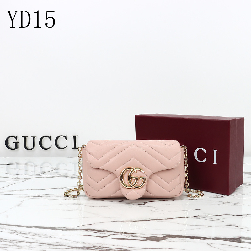 Gucc1 YD15 Marmont Wallet on Chain in Blush Pink