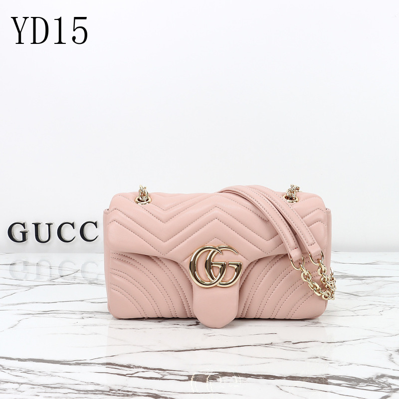 Gucc1 YD15 Marmont Wallet on Chain in Pink