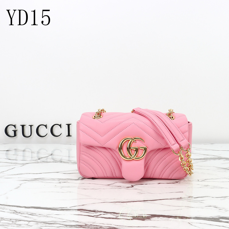 Gucc1 YD15 Marmont Wallet on Chain Pink