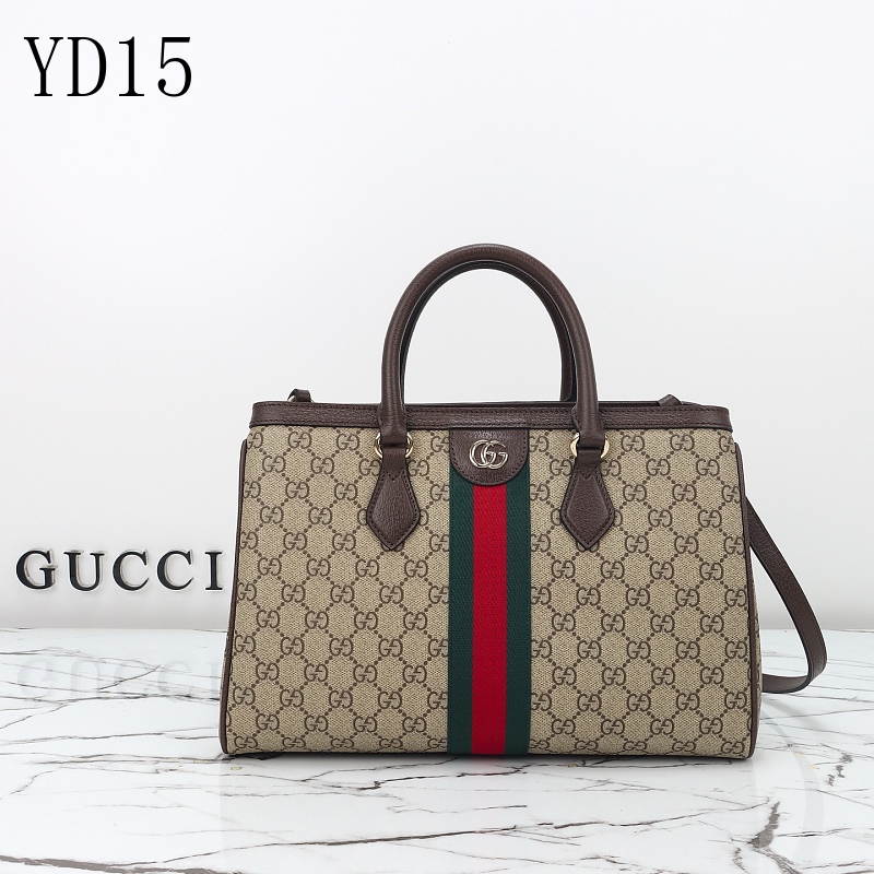 Gucc1 YD15 Ophidia Tote Bag in Brown GG Supreme Canvas