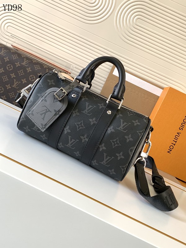 LVutton YD98 Keepall 25 Monogram Eclipse Reverse Duffle Bag
