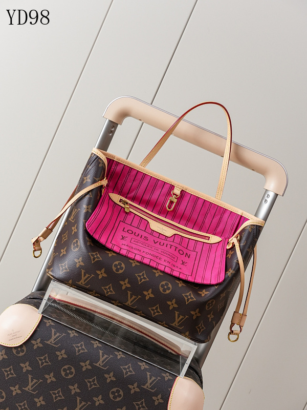 LVutton YD9845 Neverfull Large Tote Bag Monogram Pink