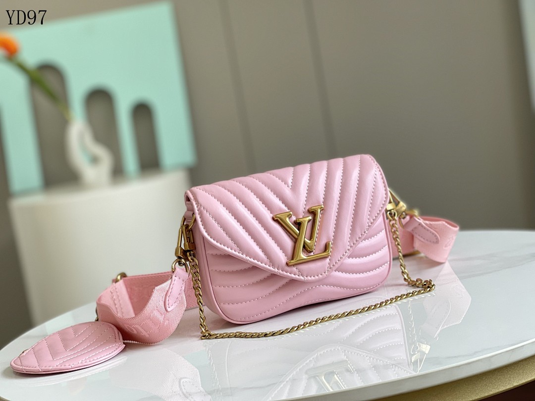 LVutton YD97042 M56461 Pink Leather Nano Bouteille
