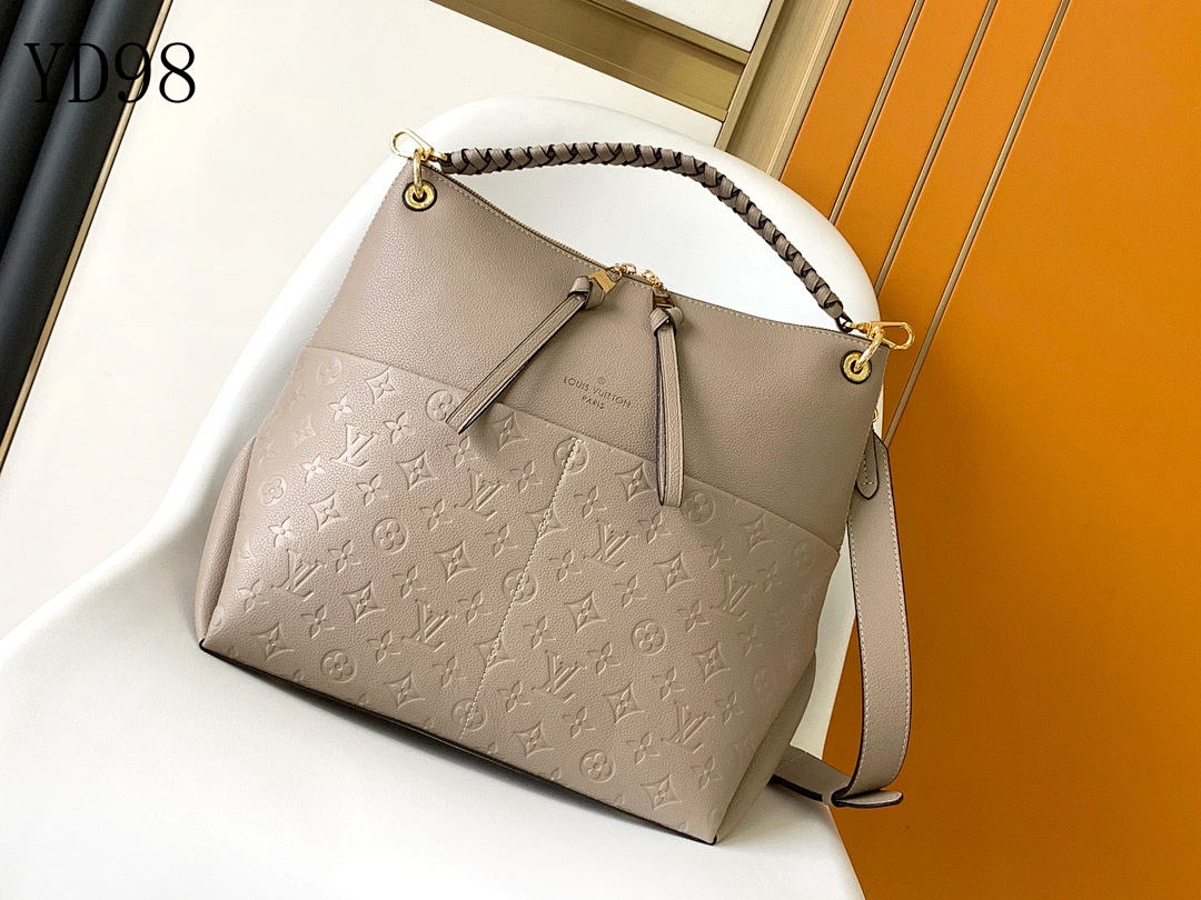 LVutton YD98068 M45523 Beige Leather Crossbody Bag