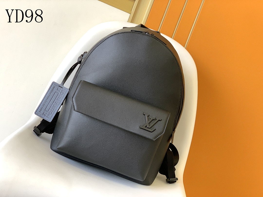 LVutton YD98066 M57079 Black Leather Backpack