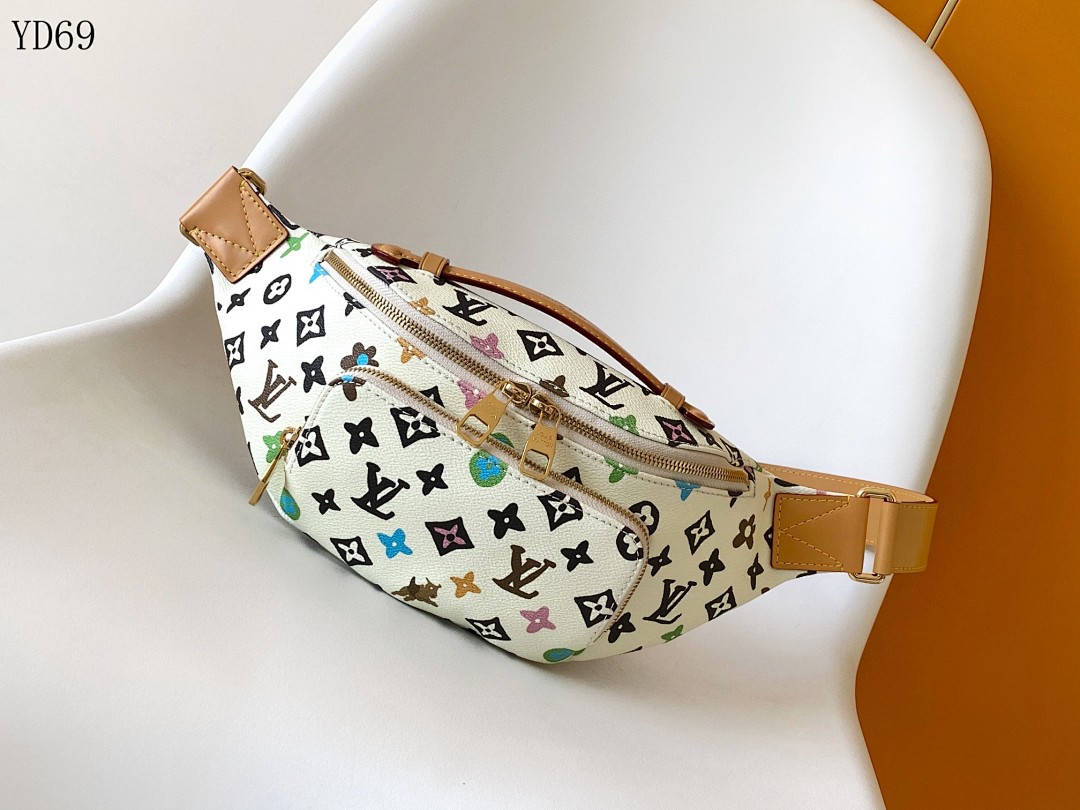 LVutton YD68058 M24858 White and Black Monogram Multicolore Pochette Metis