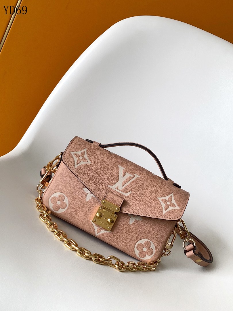 LVutton M12735 Pink Monogram Empreinte Leather Pochette Metis