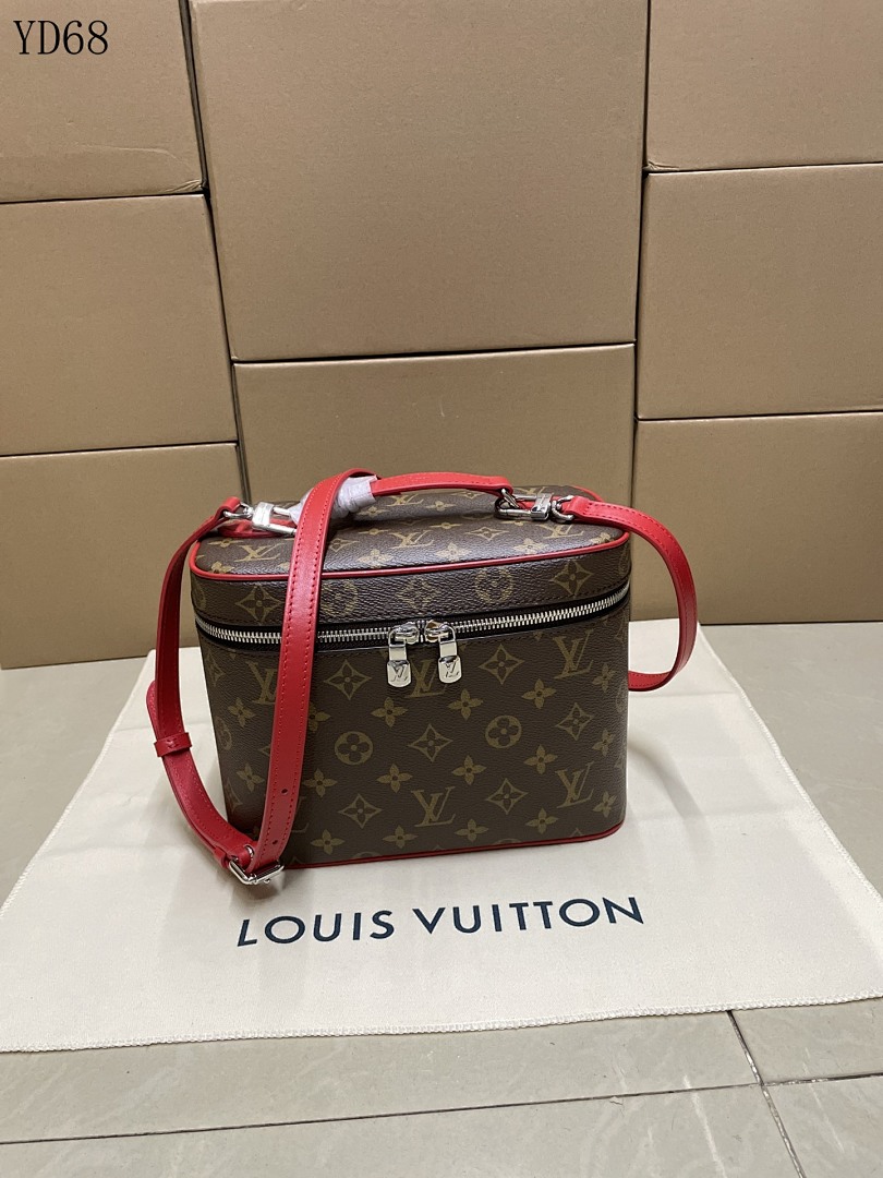 LVutton YD68054 M12671 Red Striped Leather Tote