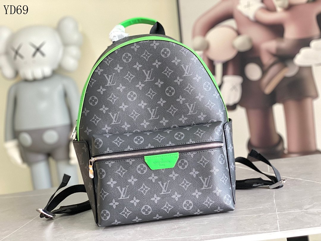 LVutton YD6956 M25887 Monogram Canvas with Green Leather Trim Tote