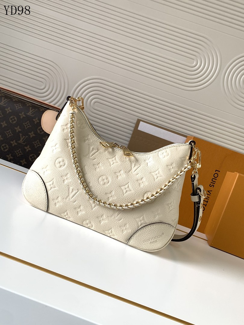 LVutton YD9852 White Monogram Empreinte Leather Shoulder Bag