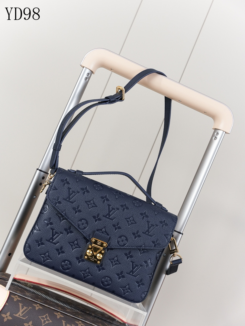 LVutton YD9857 Monogram Empreinte Leather Locking Clasp Bag